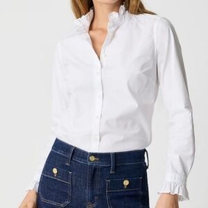 NWT J Crew Petite Ruffle Button Up Top XXSP